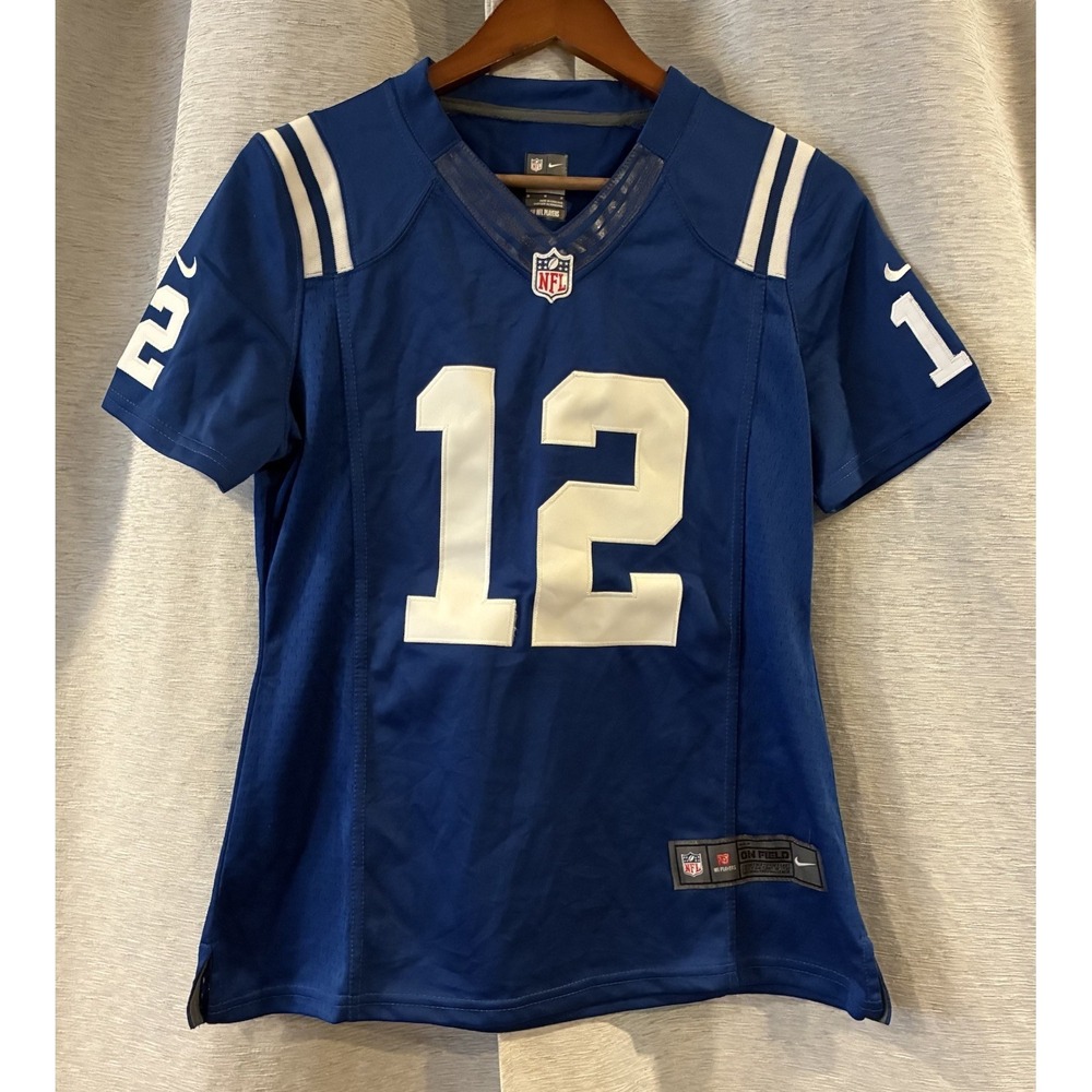 Nike On Field Andrew Luck #12 Indianapolis Colts NFL Blue Jersey Size Women's M
